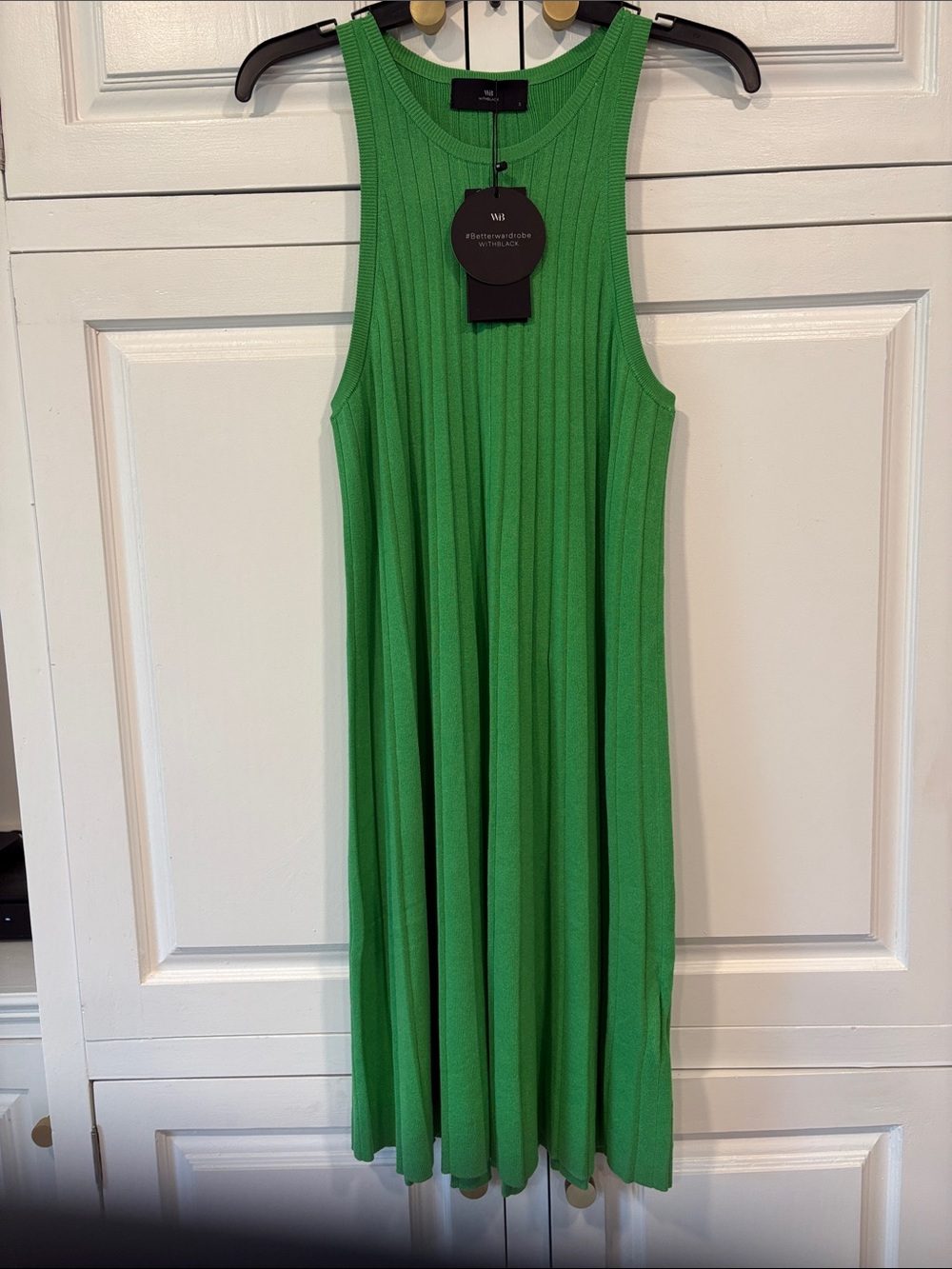 NWT With Black Green sleeveless Sterling Knit sweater dress